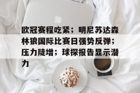 欧冠赛程吃紧；明尼苏达森林狼国际比赛日强势反弹；压力陡增；球探报告显示潜力的简单介绍-乐竞体育平台